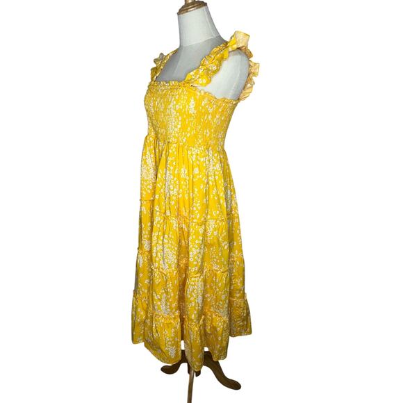 Torrid Poplin Tiered Yellow Sundress Smocked Sleeveless Maxi Dress Size 10 - Picture 6 of 11
